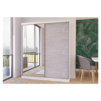 IDZ Šatní skříň Beton (183 cm) Barva dřeva: Beton + Bílá