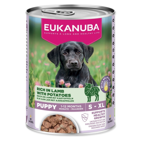 Eukanuba Puppy konzerva bohatá na jehněčí s bramborami 400 g