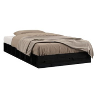 Rám postele černý 90 × 200 cm masivní dřevo, 820695