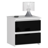 Ak furniture Noční stolek CL2 40 cm bílý/černý