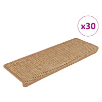 vidaXL Samolepicí rohože na schody Sisal-Look 30 ks 65x21x4cm oranžová