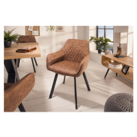 Estila Moderní designová židle Ventura v hnědé barvě 59cm