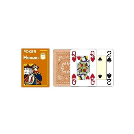 Modiano Texas Poker Size - 4 Jumbo Index - Profi plastové karty - hnědá