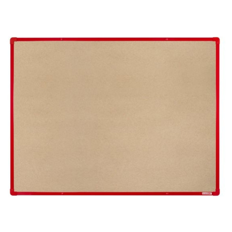 BoardOK Tabule s textilním povrchem 120 × 90 cm, červený rám
