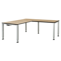 mauser Kombinovaný psací stůl s nohami ze čtvercové/obdélníkové trubky, v x š x h 650 - 850 x 16