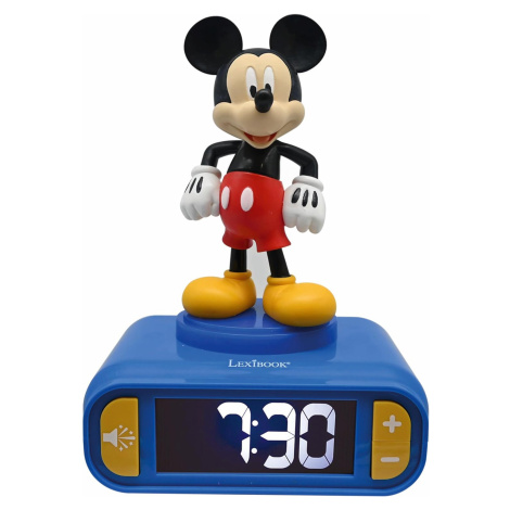 Budík s nočním 3D světlem Myšák Mickey