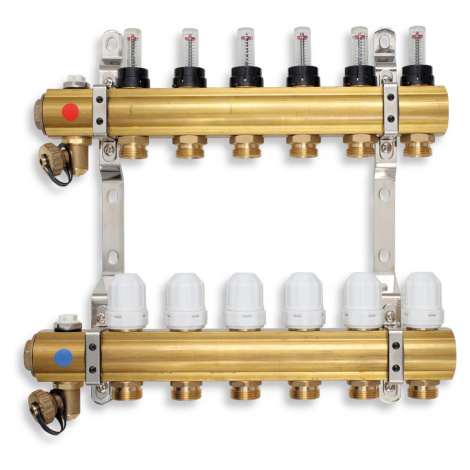 Novaservis Rozdělovač s regul.šroubením s průt.a uzav.ventily bez kul. (RZP11S)