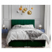 Čalouněná postel Lara 140x200, zelená, vč. matrace a topperu