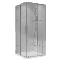 Kout sprchový Wecco 800×800 mm lesklý hliník/čiré sklo