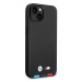 BMW BMHCP14S22PTDK hard silikonové pouzdro iPhone 14 6.1" black Leather Stamp Tricolor