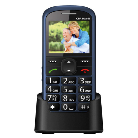 Tlačítkový telefon pro seniory CPA Halo 11, modrá Myphone