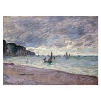 Obrazová reprodukce Fishing Boats in front of the Beach and Cliffs of Pourville, Monet, Claude, 