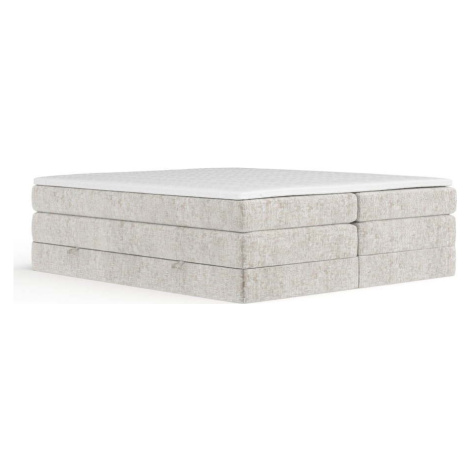 Béžová boxspring postel s úložným prostorem/bez čela 140x200 cm Juniper – Maison de Rêve