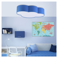 TK Lighting Stropní svítidlo Cloud, textil, 62 x 45 cm, modrá barva