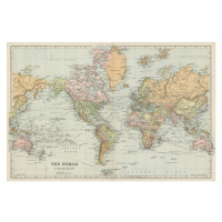 Mapa Old map of the World Map, mikroman6, 40 × 26.7 cm