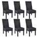 Jídelní židle 6 ks ratan / mangovník Dekorhome Černá,Jídelní židle 6 ks ratan / mangovník Dekorh