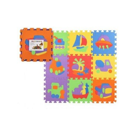 Teddies Pěnové puzzle Dopravní prostředky 29x29x1cm 10ks ve fólii