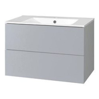 Aira, koupelnová skříňka s keramickým umyvadlem 80 cm, šedá
