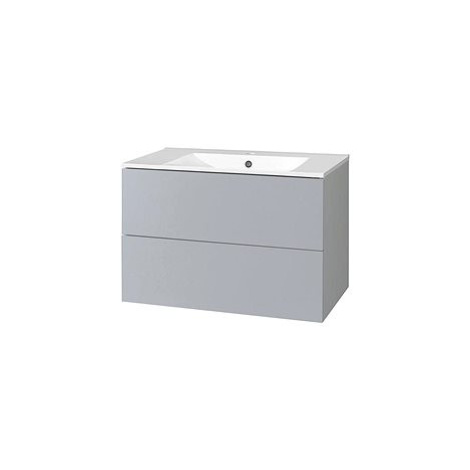 Aira, koupelnová skříňka s keramickým umyvadlem 80 cm, šedá MEREO