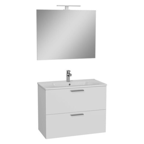 Koupelnová sestava s umyvadlem zrcadlem a osvětlením VitrA Mia 79x61x39,5 cm bílá lesk MIASET80B