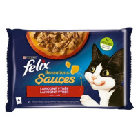 Felix Sensations Sauces s krůtou a jehněčím v lahodné omáčce 4 x 85 g