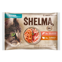 SHELMA Kitten kapsička losos a krůta 4x85g