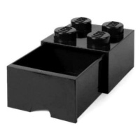 LEGO úložný box 4 s šuplíkem - černá