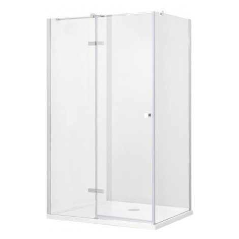 BESCO Obdélníkový sprchový kout PIXA 120 x 90 cm, bezrámový, zpevňující vzpěry, levé dveře