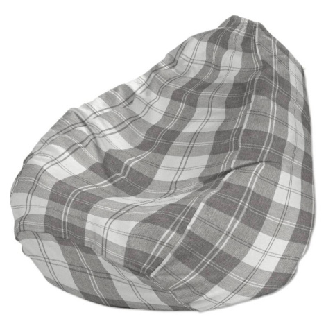 Dekoria Náhradní potah na sedací vak, šedo - bílá kostka , pro sedací vak Ø50 x 85 cm, Edinburgh