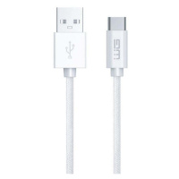 Kabel WG USB-C na USB, 2m, 60W, opletený, bílá