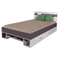 Dětská postel Next NX18 Barva korpusu: Borovice bílá/tmavě fialová, Varianta Si: Čelo levé