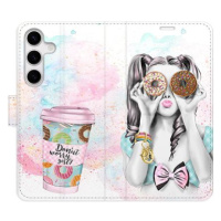 iSaprio flip pouzdro Donut Worry Girl pro Samsung Galaxy S24