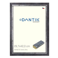 DANTIK rámeček 29,7 × 42, IVANETE šedý plexi čiré