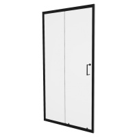 MEXEN Apia posuvné sprchové dveře 150, transparent, černé 845-150-000-70-00
