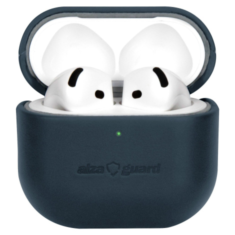 AlzaGuard Genuine Leather Case pro AirPods 4 modré