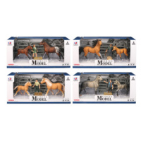 Sada Model Svět zvířat 2 kůň a hříbě s figurkou - světle hnědé koně s černou hřívou