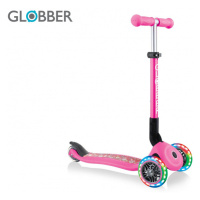 Globber Junior Foldable Fantasy Lights - Neon Pink - Flowers tříkolová