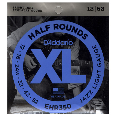 D'Addario EHR350 Half Rounds Jazz Light -  .012 - .052