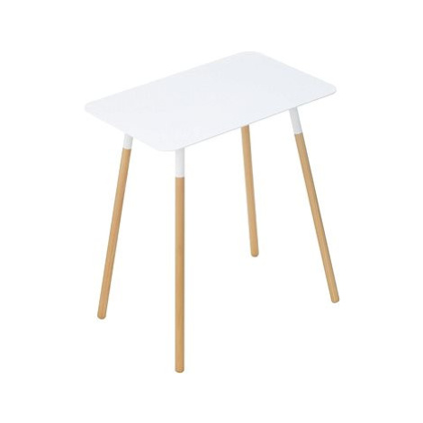 Yamazaki Odkládací stolek Plain 3507, kov/dřevo, bílý