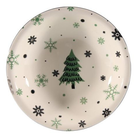 Vánoční keramický hluboký talíř 21cm stromeček Kitos