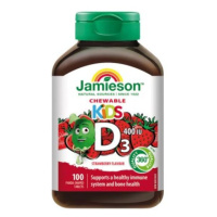 Jamieson Vitamín D3 Kids 400 IU tablety na cmúľanie s příchutí jahody pro děti 100tbl.