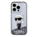 Karl Lagerfeld hard silikonový obal iPhone 15 PRO MAX 6.7" Transparentní Liquid Glitter Iconik