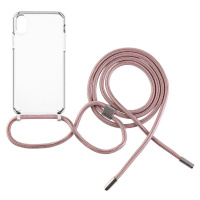 FIXED Pure Neck kryt s růžovou šňůrkou na krk pro Apple iPhone XR