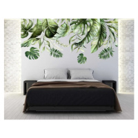 Nálepka na zeď do interiéru s motivem listů rostliny monstera 150 x 300 cm