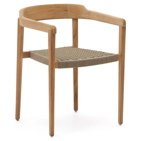 Dřevěná zahradní židle v přírodní barvě Icaro – Kave Home