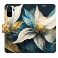 iSaprio flip pouzdro Gold Flowers pro Xiaomi Redmi Note 10 / Note 10S