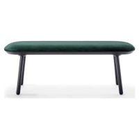 Zeleno-černá sametová lavice EMKO Naïve, 140 cm