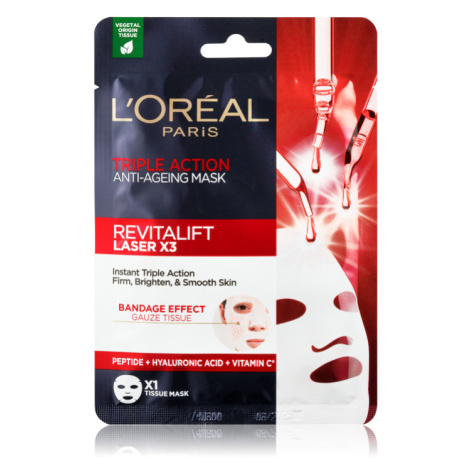 L'Oréal Paris Revitalift Laser X3 Pleťová maska proti stárnutí s trojím účinkem, 28g