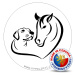 Stencil šablona - Srdce kůň a pes