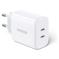 Síťová nabíječka Ugreen 2x USB Type C 40W Power Delivery bílá (10343)